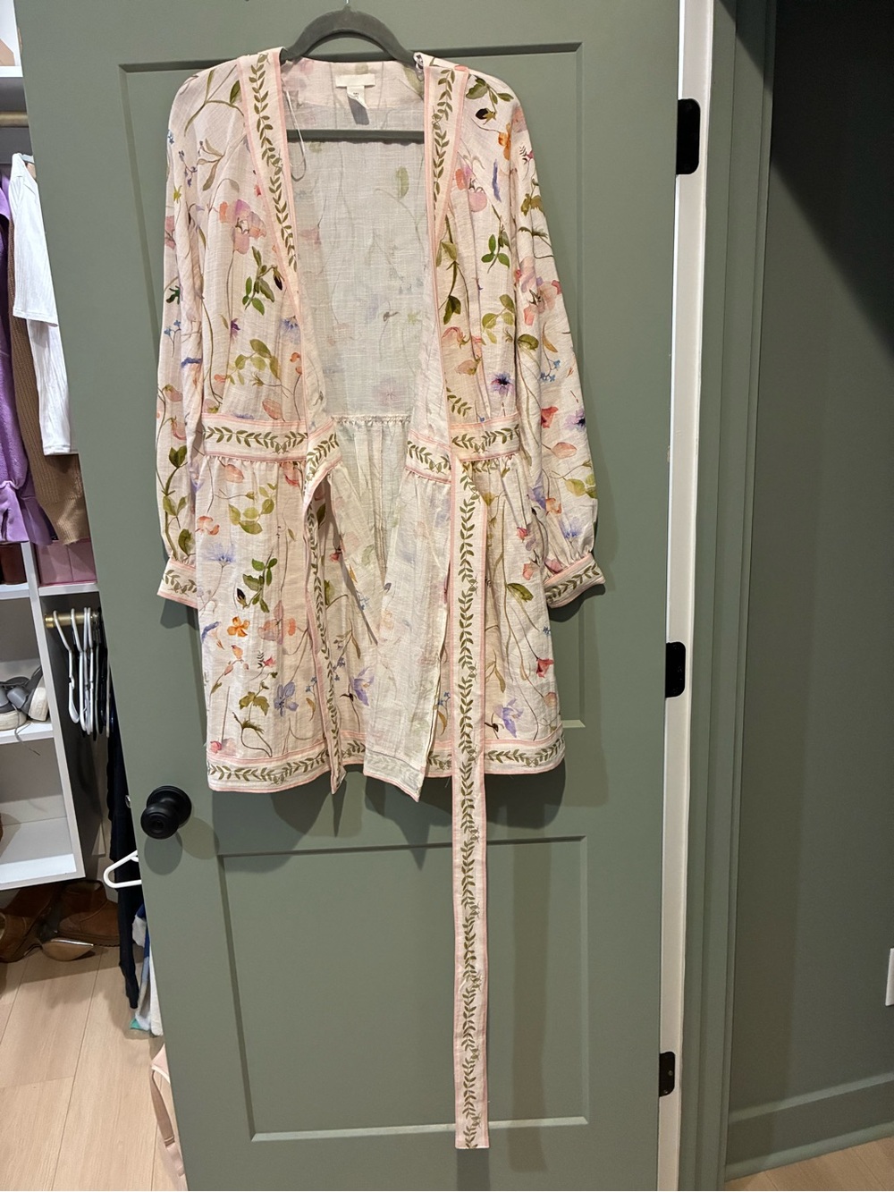 H&M Cream Floral wrap around dress